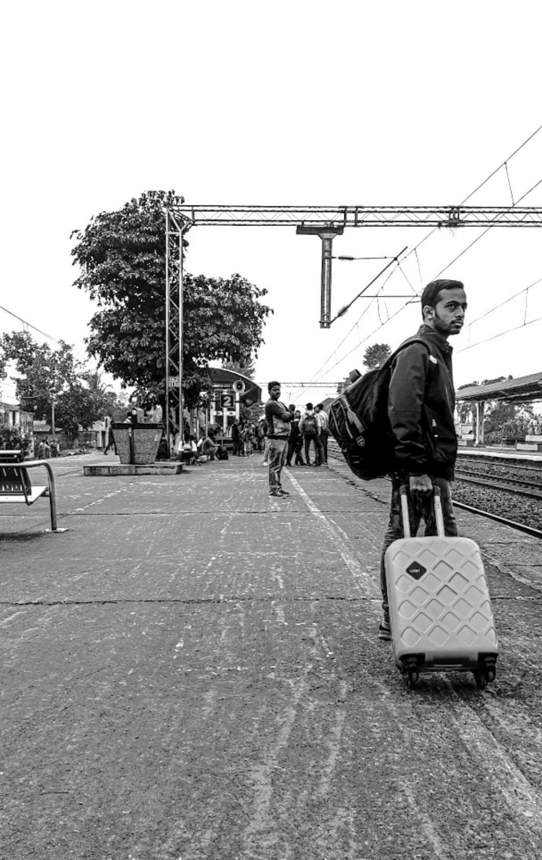 Waiting for the train