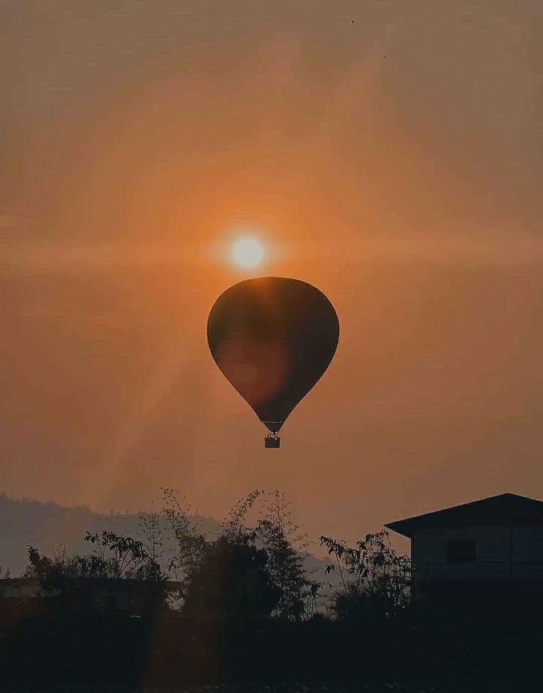 Hot air balloon as seen from Pokhara