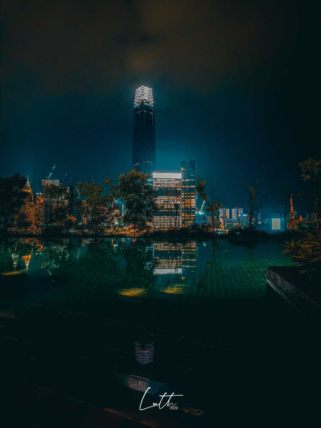 the airbnb with the night view