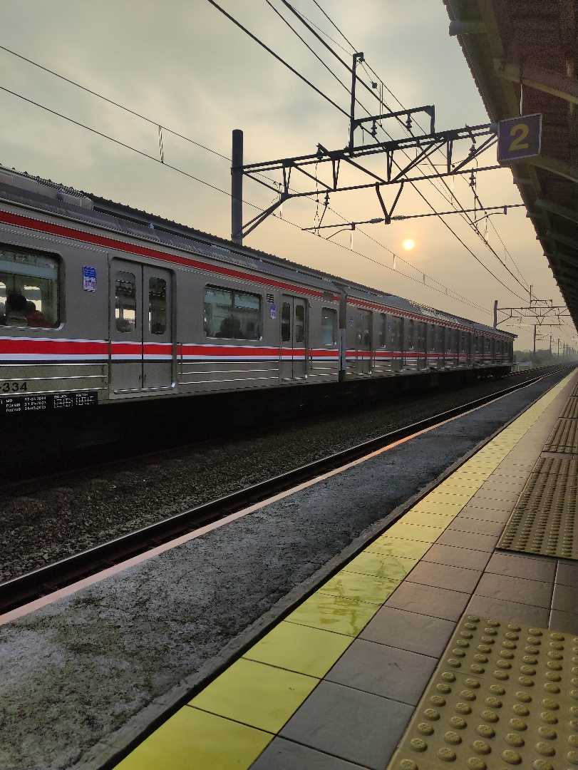 station in the morning