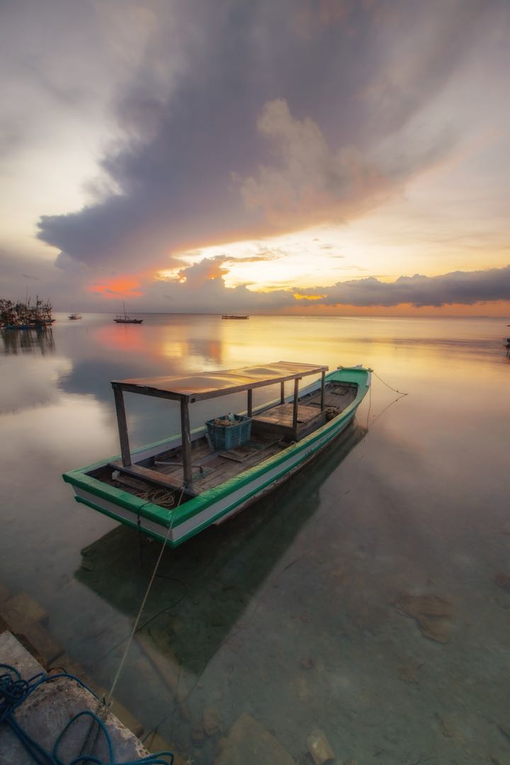 long exposure with sunrise