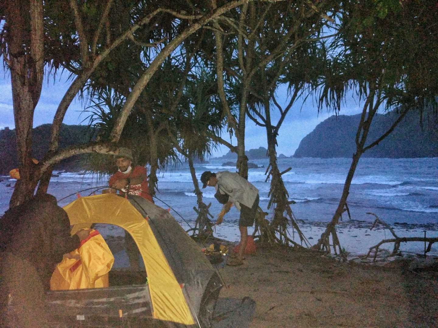 Camping on the beach