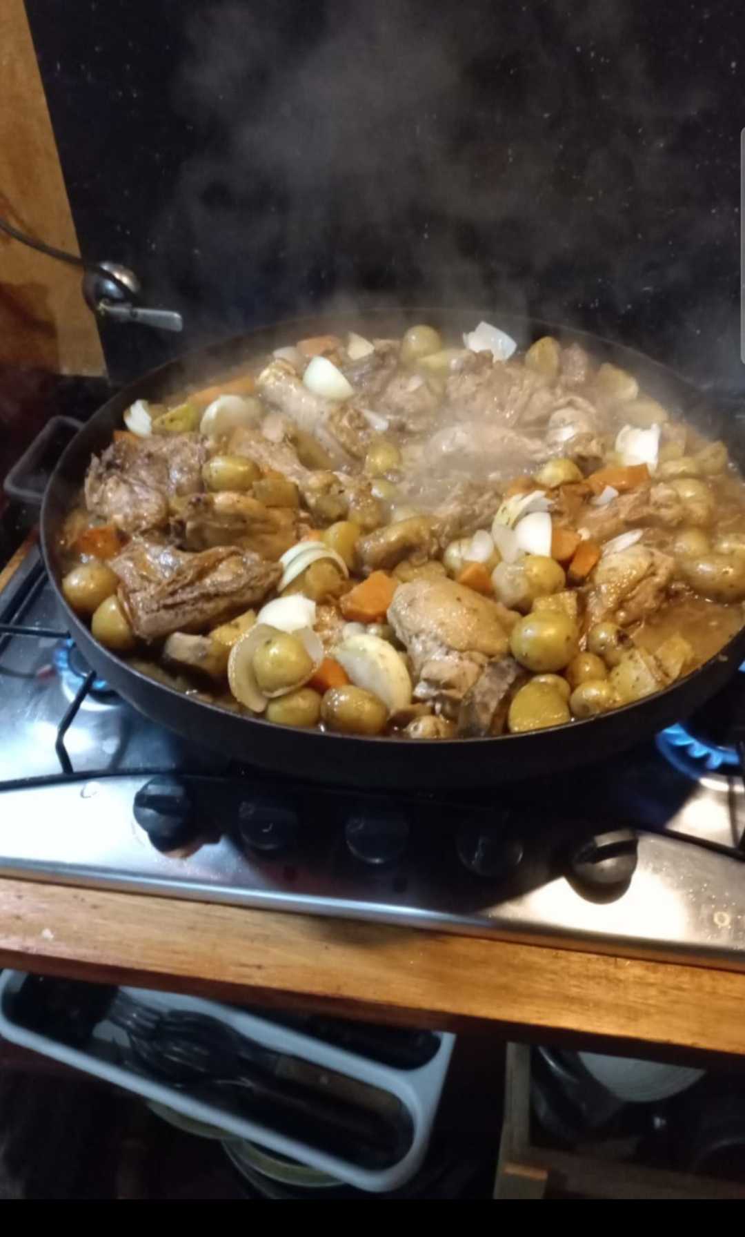 En casa...