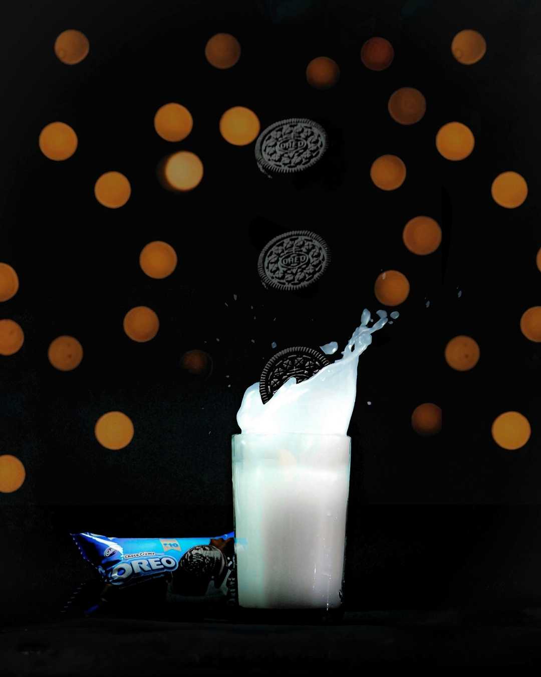 the Oreo and the milk