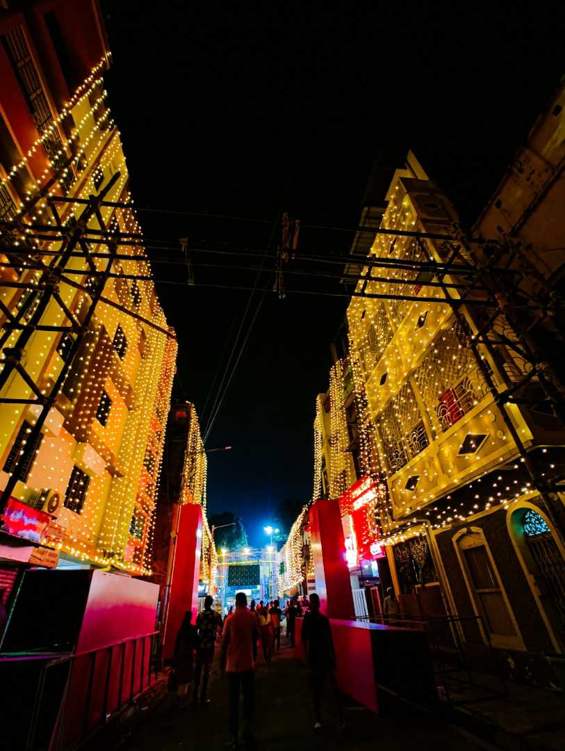 My city is decorated with light