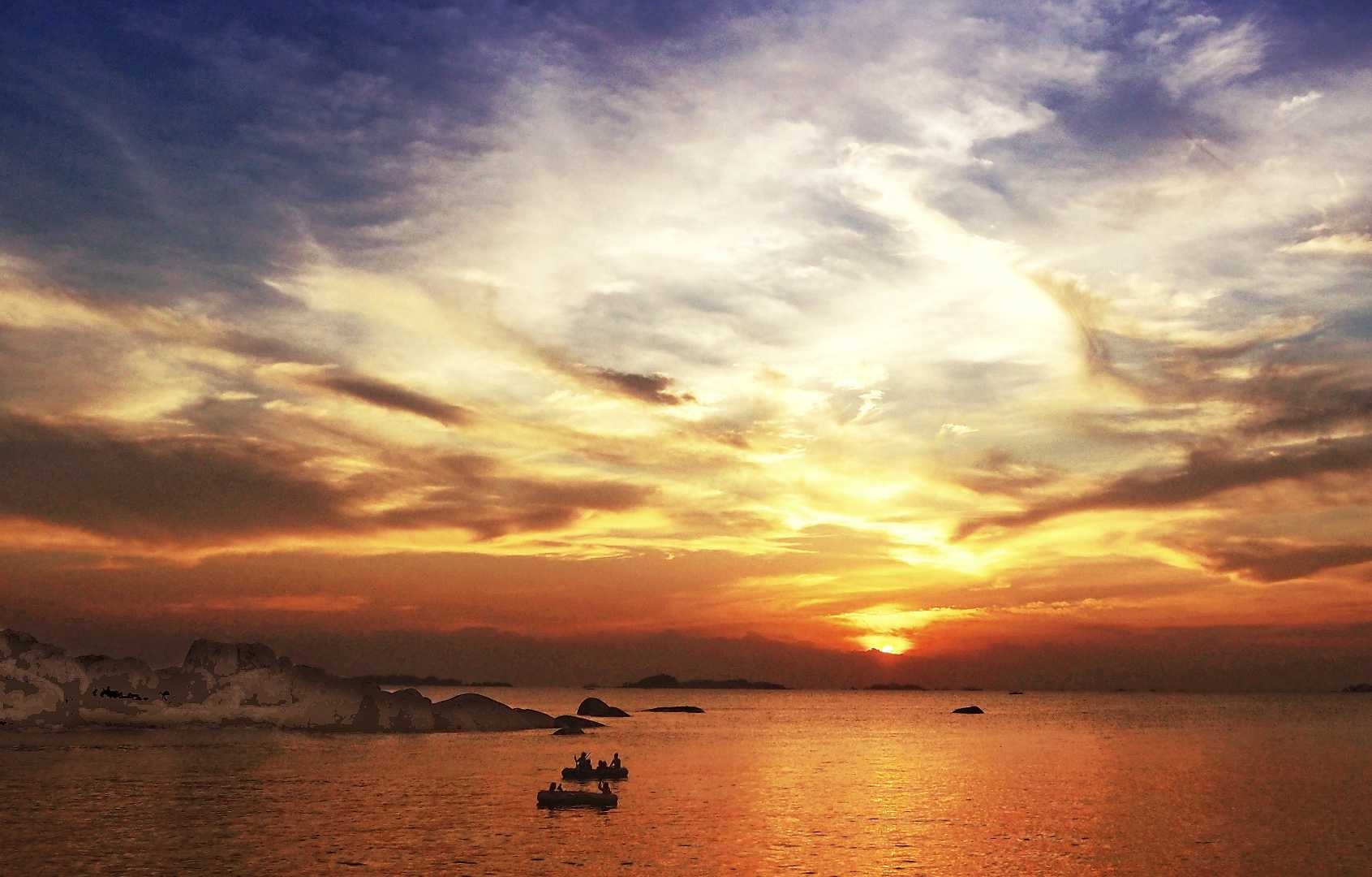 Beautiful sunset at Belitung island