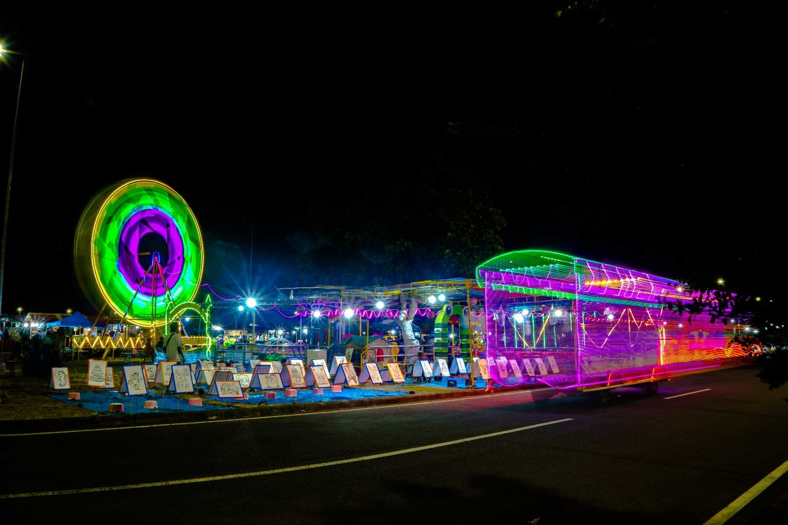 Night at Pantai Boom Banyuwangi. 