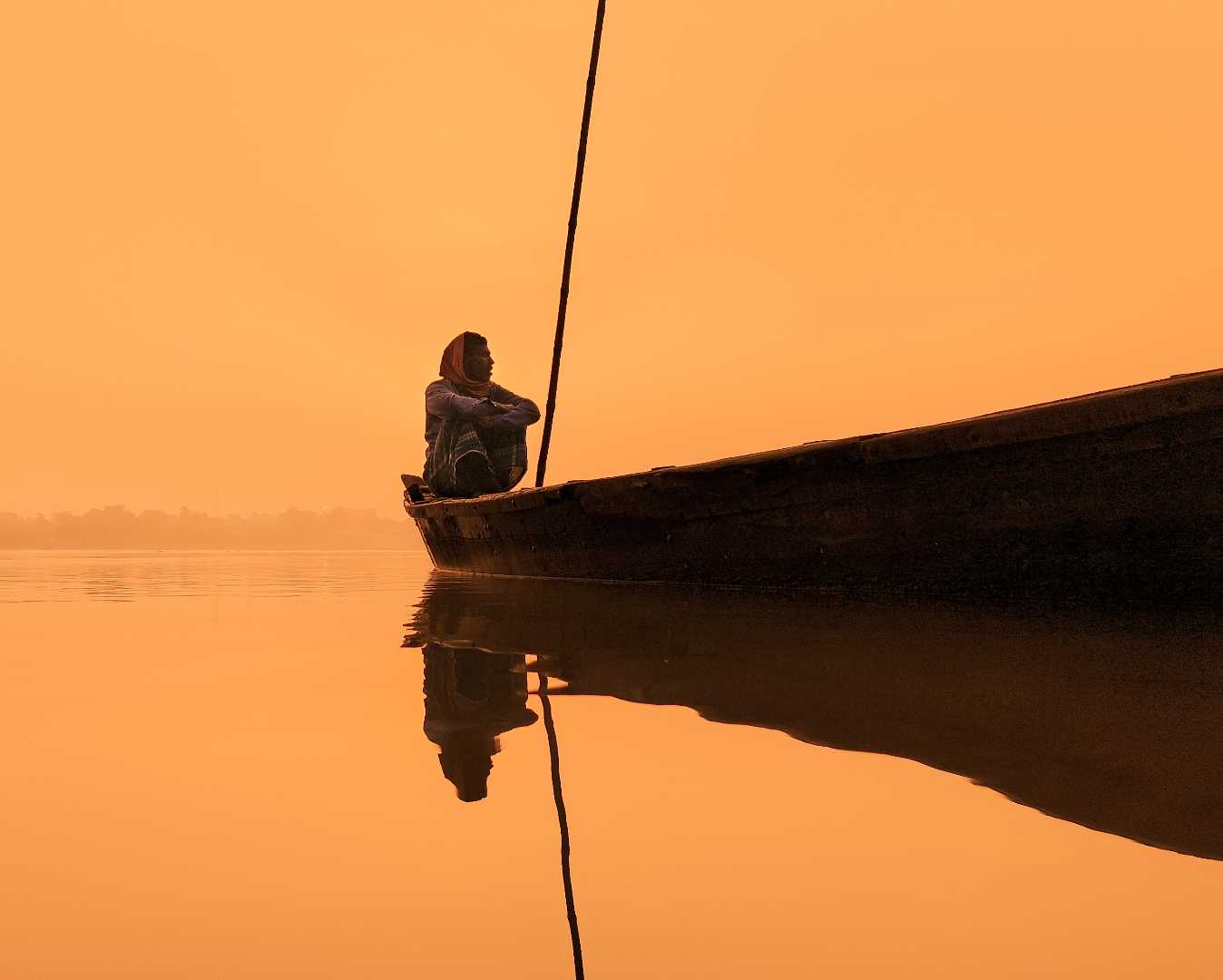 Early morning Boat Reflection 